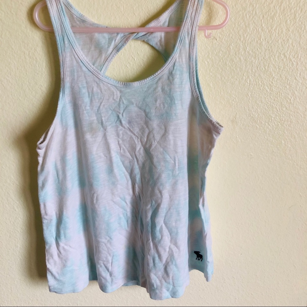 abercrombie kids light blue tie dye tank top- 12